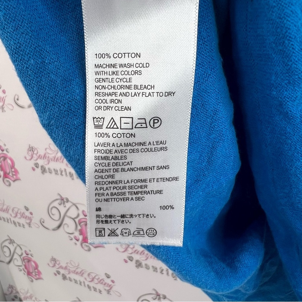 Tommy Bahama tie dye wash style blue stretchy comfy Long Sleeve Blue Tee - Picture 8 of 10